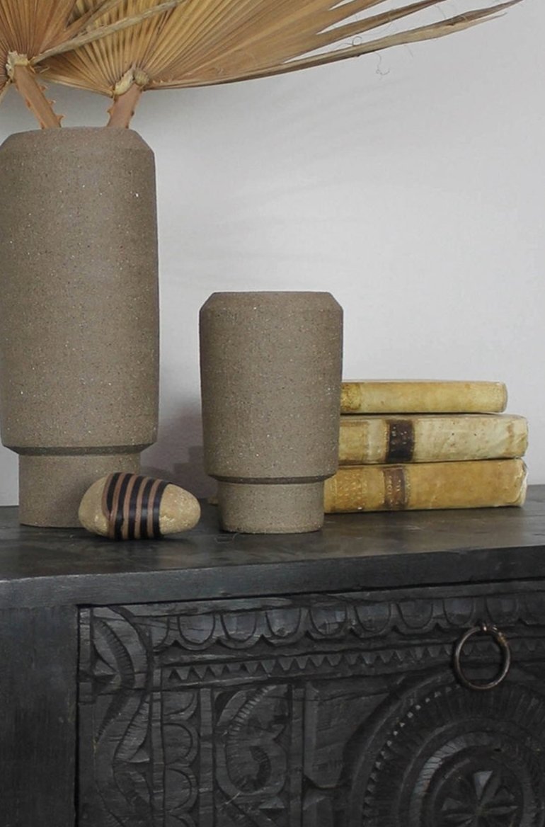 Valdez Vase Natural Clay Small