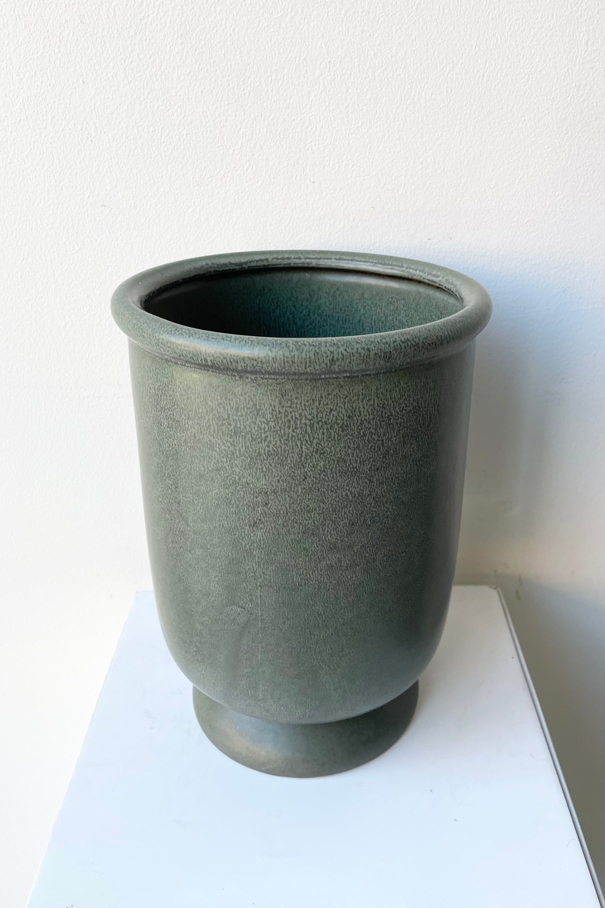 Stoneware Dark Green Urn Vase