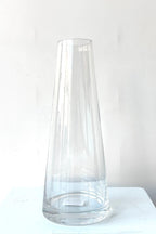 Reverse Taper Clear Glass Vase 10"h x 4.75"dia x 2"