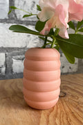 Petite pastel Ribbed Vase Peach