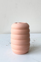 Petite pastel Ribbed Vase Peach