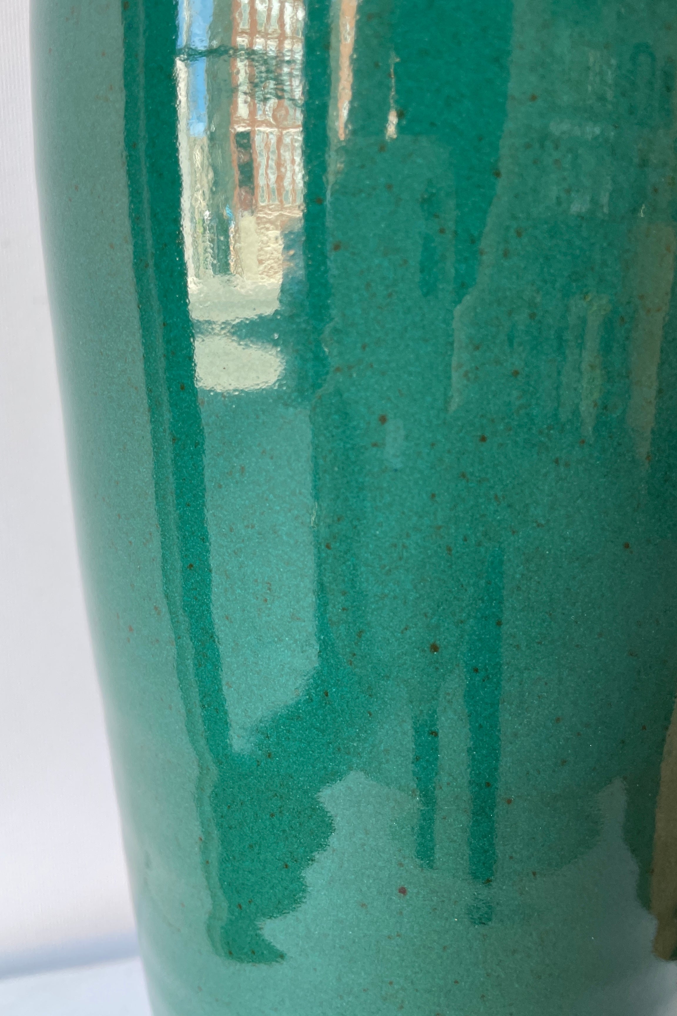 Tall Vase Jade Green Glaze Medium