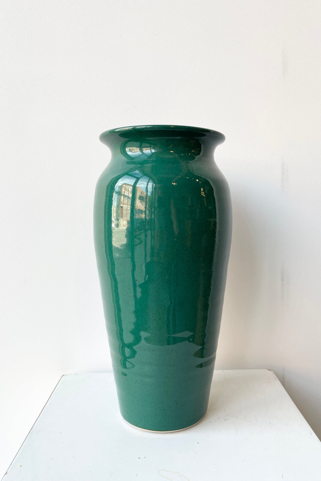 Tall Vase Jade Green Glaze Medium